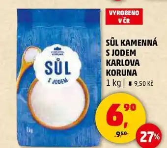 Penny Market SŮL KAMENNÁ S JODEM KARLOVA KORUNA, 1 kg nabídka