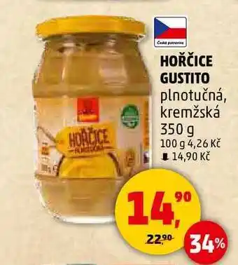 Penny Market HOŘČICE GUSTITO plnotučná, kremžská, 350 g nabídka