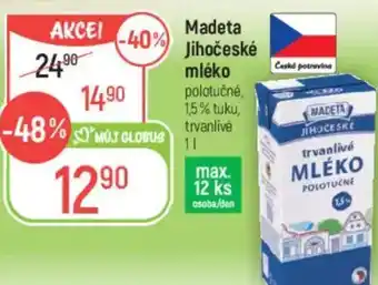 Globus Madeta Jihočeské mléko nabídka