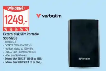 Globus Externí disk Slim Portable SSD 512GB nabídka