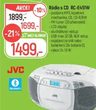 Globus Rádio s CD RC-E451W nabídka