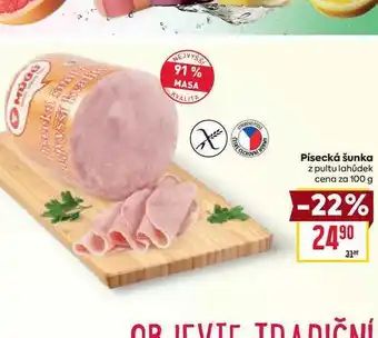 Billa Písecká šunka z pultu lahůdek cena za 100g nabídka