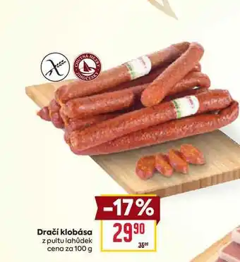 Billa Dračí klobása z pultu lahůdek cena za 100g nabídka