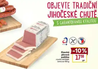 Billa Písecká játrová paštika z pultu lahůdek cena za 100g nabídka