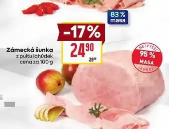 Billa Zámecká šunka z pultu lahůdek cena za 100g nabídka