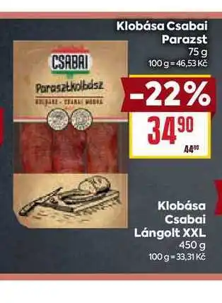 Billa Klobása Csabai Lángolt XXL 450 g nabídka