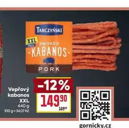 Billa Vepřový kabanos XXL 440 g nabídka