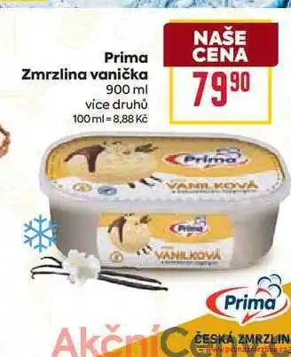 Billa Prima Zmrzlina vanička 900 ml nabídka