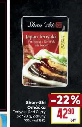 Billa Shan-Shi Omáčka Teriyaki, Red Curry od 120 g nabídka