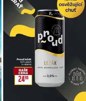 Billa Proud ležák 0,51, plech nabídka