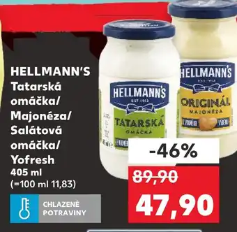 Kaufland HELLMANN'S Tatarská omáčka/ Majonéza/ Salátová omáčka/ Yofresh nabídka