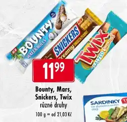 Qanto Bounty, Mars, Snickers, Twix nabídka