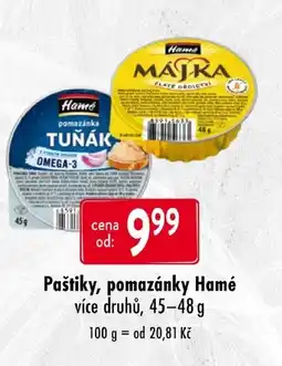 Qanto Paštiky, pomazánky Hamé nabídka