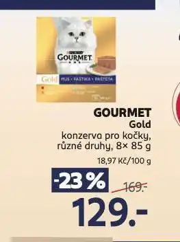 Rossmann Gourmet gold konzerva pro kočky nabídka