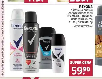 Rossmann Rexona antiperspirant nabídka