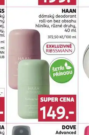 Rossmann Haan dámský deodorant nabídka