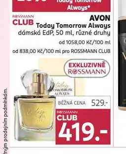 Rossmann Avon today tomorrow always nabídka