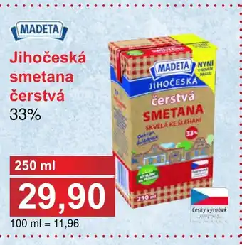 PLUS JIP MADETA Jihočeská smetana čerstvá 33% nabídka