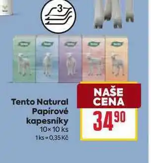 Billa Tento Natural Papírové kapesníky 10x10 ks nabídka