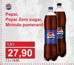 PLUS JIP Pepsi, Pepsi Zero sugar, Mirinda pomeranč nabídka