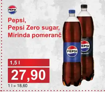 PLUS JIP Pepsi, Pepsi Zero sugar, Mirinda pomeranč nabídka