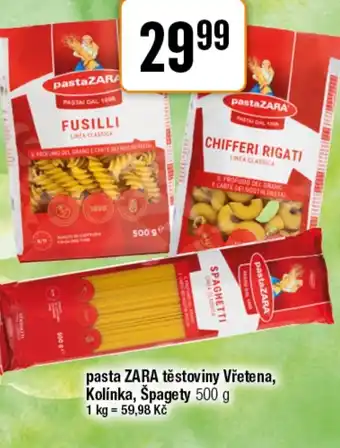 TEMPO Pasta Zara těstoviny Vřetena, Kolínka, Špagety nabídka