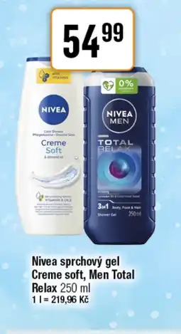 TEMPO NIVEA sprchový gel Creme soft, Men Total Relax nabídka