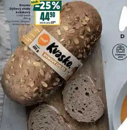 Billa Kvasko dýňový chléb kváskový nabídka