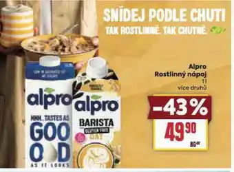 Billa Alpro rostlinný nápoj nabídka