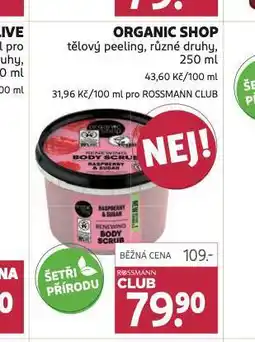 Rossmann Organic shop tělový peeling nabídka