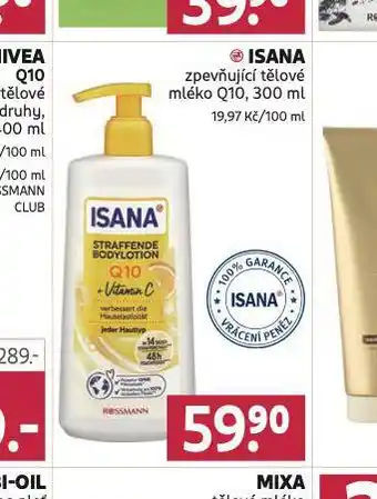 Rossmann Isana zpevňující mléko q10 nabídka