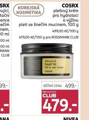 Rossmann Cosrx pleťový krém nabídka