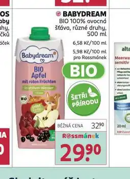 Rossmann Babydream bio 100% ovocná šťáva nabídka