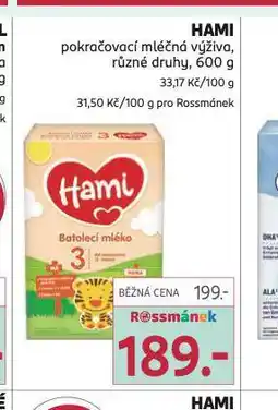 Rossmann Hami pokračovací kojenecká výživa nabídka