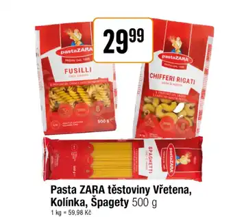 TEMPO Pasta Zara těstoviny vřetena, Kolínka, Špagety nabídka