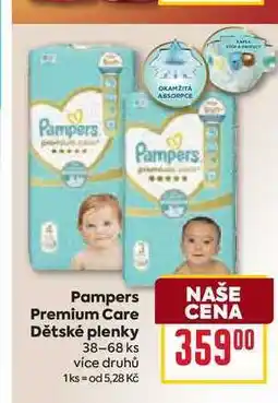 Billa Pampers Premium Care Dětské plenky 38-68 ks nabídka