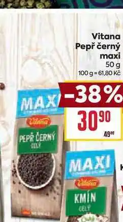 Billa Vitana Pepř černý maxi 50 g nabídka