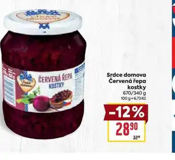 Billa Srdce domova Červená řepa kostky 670/340 g nabídka