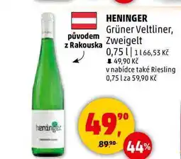 Penny Market HENINGER Grüner Veltliner, 0,75 l nabídka