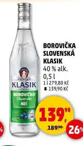 Penny Market BOROVIČKA SLOVENSKÁ KLASIK 40% alk., 0,5 l nabídka