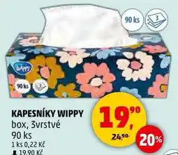 Penny Market KAPESNÍKY WIPPY box, 3vrstvé, 90 ks nabídka