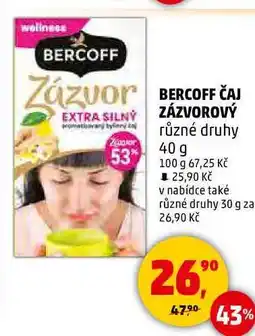 Penny Market BERCOFF ČAJ EXTRA SILNÝ ZÁZVOROVÝ různé druhy, 40 g nabídka