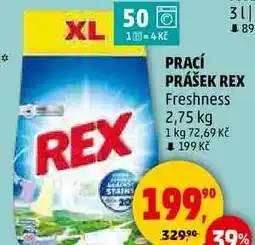 PRACÍ PRÁŠEK REX Freshness, 2,75 kg