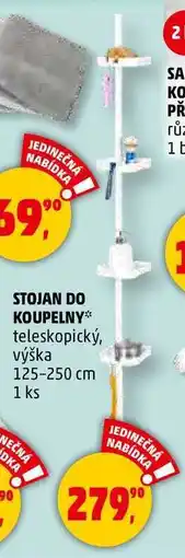 Penny Market STOJAN DO KOUPELNY teleskopický, výška 125-250 cm, 1 ks nabídka