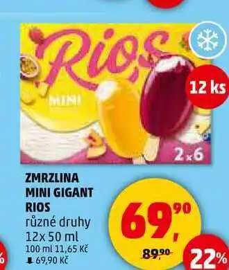 Penny Market ZMRZLINA MINI GIGANT RIOS různé druhy, 12x 50 ml nabídka