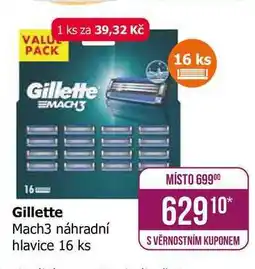 Teta Gillette Mach3 náhradní hlavice 16 ks nabídka