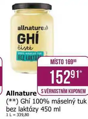 Teta Allnature Ghí 100% máselný tuk bez laktózy 450 ml nabídka