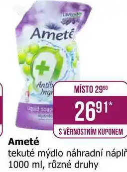 Teta Ameté tekuté mýdlo náhradní náplň 1000 ml, různé druhy nabídka