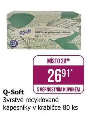 Teta Q-Soft 3vrstvé recyklované kapesníky v krabičce 80 ks nabídka