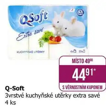 Teta QSoft 3vrstvé kuchyňské utěrky extra savé 4 ks nabídka